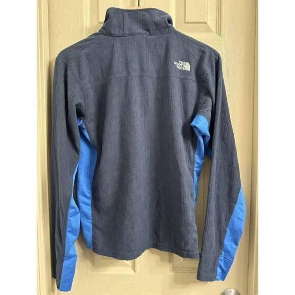 The North Face Quarter Zip Fleece‎ Pullover Men's Small Blue Colorblock Sweater